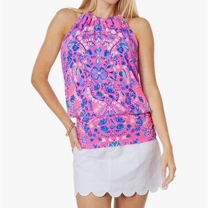 Lilly Pulitzer Pink and Blue Halter Top